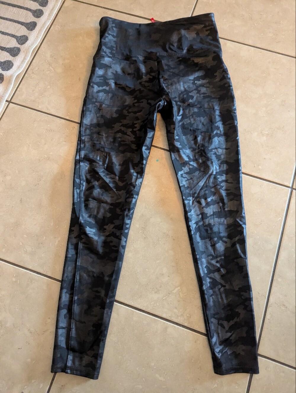 Spanx Women's High-Waist Black Camo Leggings